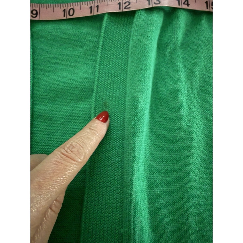 Talbots 100% Cotton Open Front Cardigan Sweater Green Medium Long‎ Sleeve - Picture 8 of 9